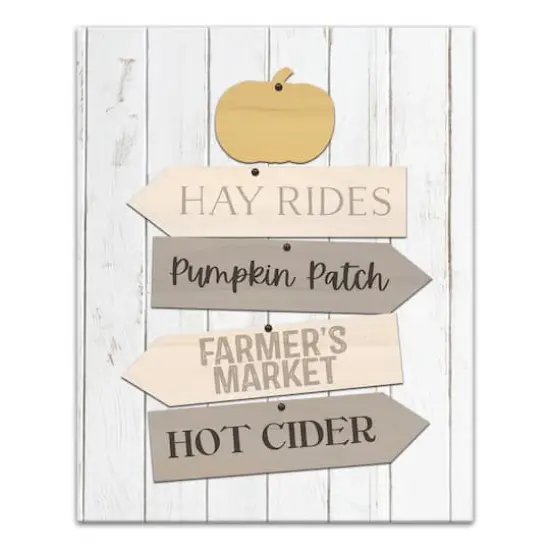 Fall Farmers Market Signs Canvas Wall Art {1}