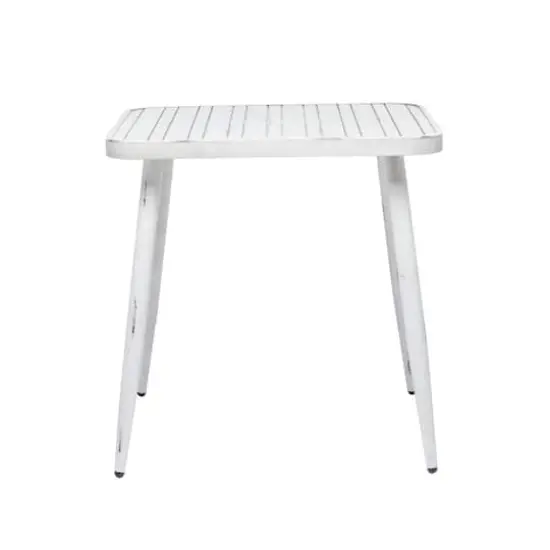 White Aluminum Farmhouse Outdoor Dining Table, 30" x 30" x 30" {5}