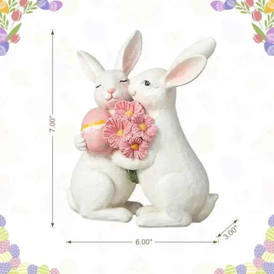 Glitzhome&reg; 7" Easter Loving Bunny Table D&eacute;cor {7}