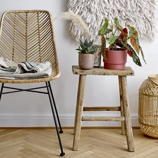 Hello Honey&reg; Natural & Black Boho Rattan & Metal Dining Chair {4}