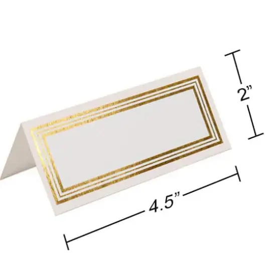 JAM Paper Triple Gold Border Fold-Over Wedding Table Place Cards, 100ct. {4}