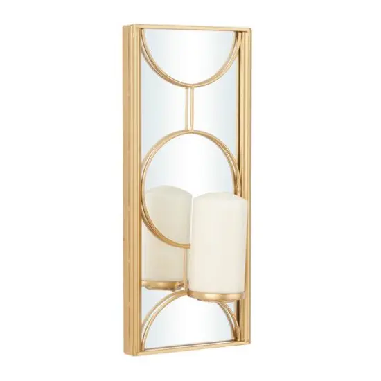 CosmoLiving by Cosmopolitan Gold Metal Modern Wall Sconce {1}