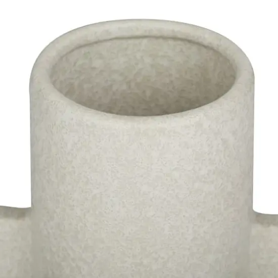 CosmoLiving by Cosmopolitan White Ceramic Modern Vase, 8" x 11" {4}