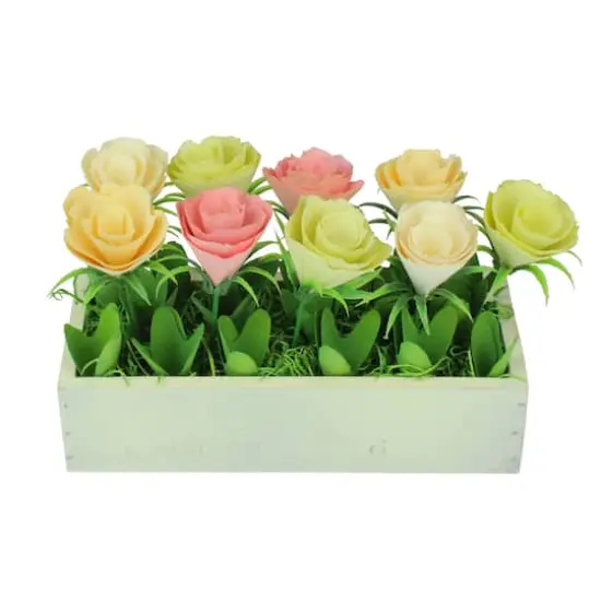 6" Springtime Artificial Flowers in Pot {1}