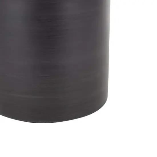 34" Black Glass Brushed Two-Toned Floor Vase with Textured Silver Top {5}