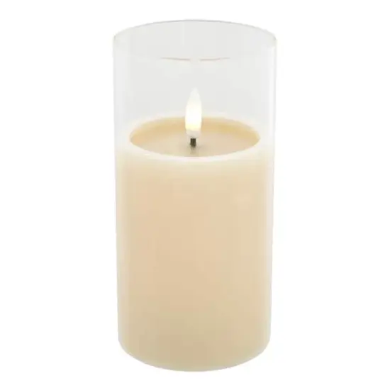 3" x 6" LED Glass Wax Flickering Candle by Ashland&reg; Ivory {3}