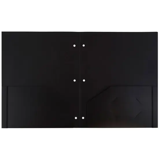 JAM Paper 3-Hole Heavy Duty Plastic Pocket Folder, 6ct. Black {4}