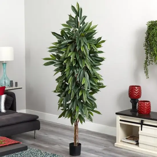 6.5ft. Potted Mango Artificial Tree {3}