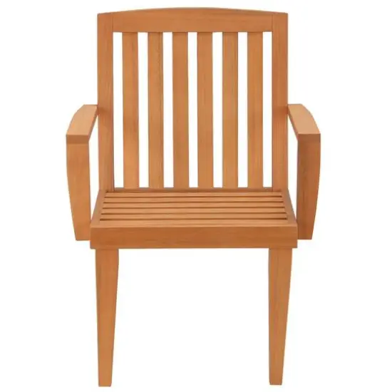 Eucalyptus Grandis Wood Dining Armchair with Chocolate Cushion {5}