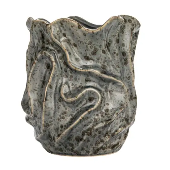 Hello Honey® 7.5" Gray Organic Ceramic Vase with Crackle Glaze {6}