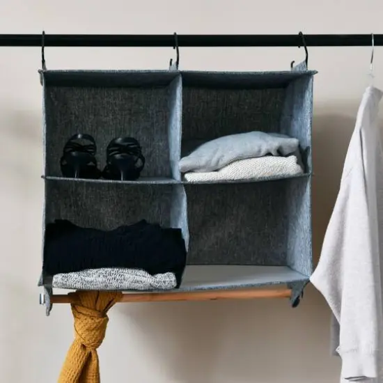 Household Essentials 19" 4-Pocket Wide Organizer Gray {4}