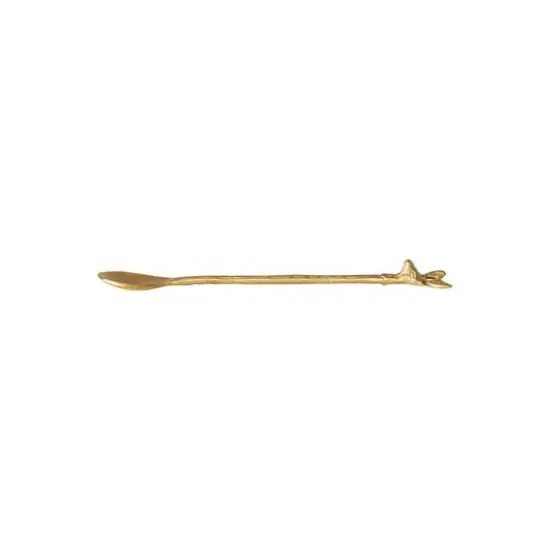 Hello Honey&reg; 8" Gold Reindeer Handle Brass Cocktail Spoon {4}