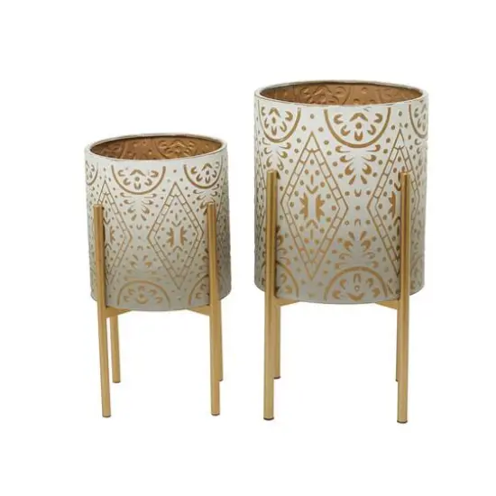 Brown Bohemian Planter, Set of 2" 23", 19" {3}