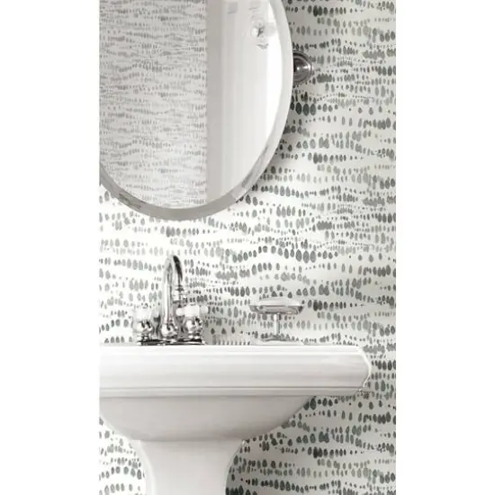 RoomMates Dotted Line Peel & Stick Wallpaper Gray and White {4}