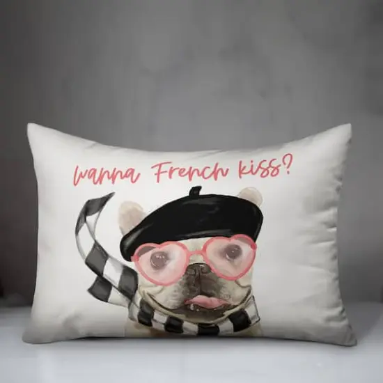 Wanna French Kiss Rectangle Throw Pillow {4}