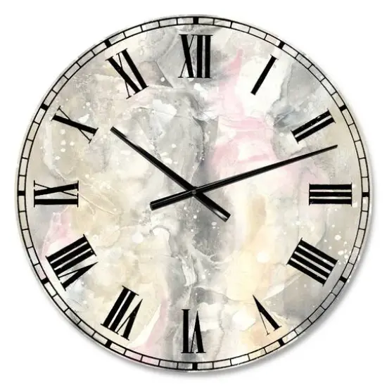 Designart 'Watercolor Snowflakes Ii Farmhouse Wall Clock {1}