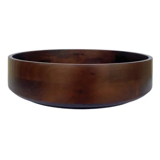 Hello Honey® 16.25" Walnut Brown Round Acacia Wood Serving Bowl with Lid {4}