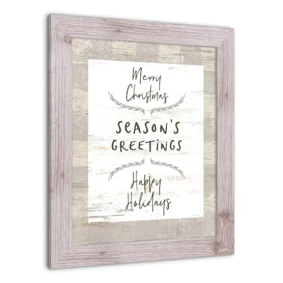 Gray Buffalo Check Holiday Phrases Print in Western White Frame {3}