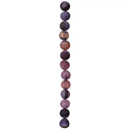 Purple & Natural Marbleized Agate Stone Round Beads, 12mm by Bead Landing&trade; {4}