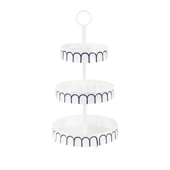 White Iron Farmhouse 3 Tier Tray Cupcake Stand {4}