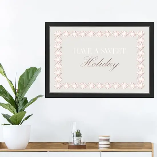 30" Sweet Holiday Peppermint Black Framed Print Wall Art {3}