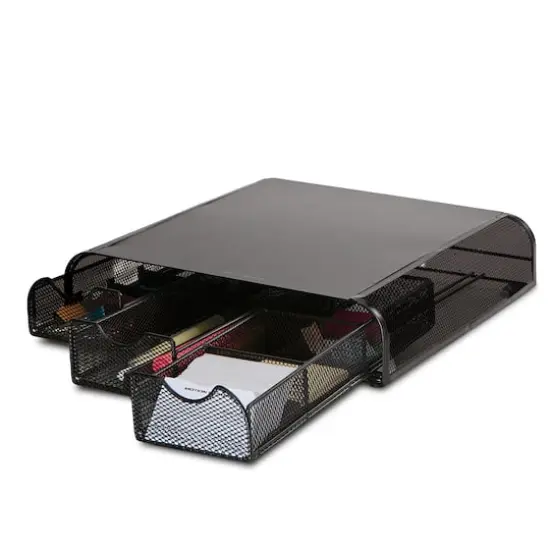 Mind Reader Mesh Storage Monitor Stand Black {6}