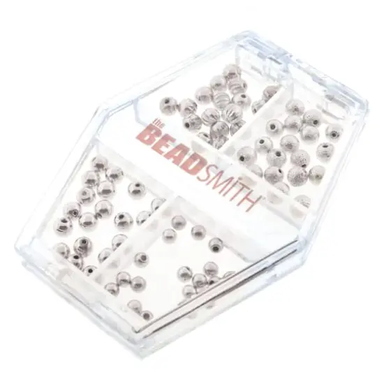 The Beadsmith&reg; 3-4mm Silver Plated Memory Wire End Caps {1}