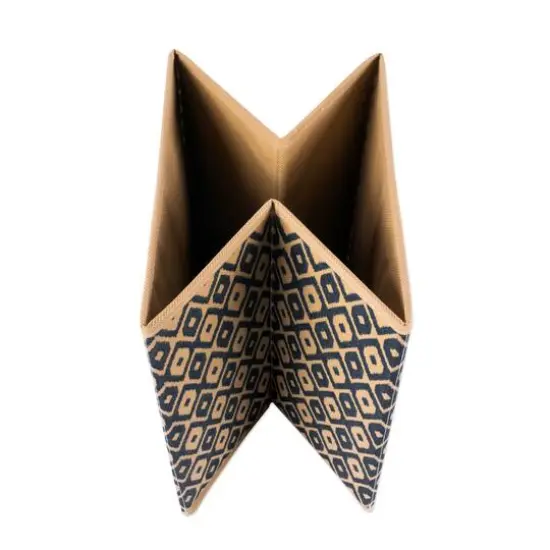 Nautical Blue Nonwoven Ikat Polyester Square Cube Set {4}