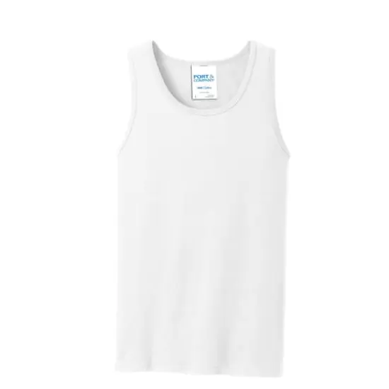 Port & Company&reg; Men's Core Cotton Tank White {1}