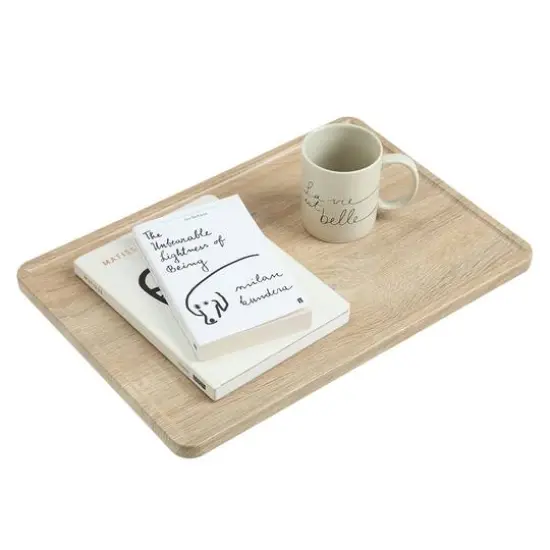 SunnyPoint 17" Large Natural Wood Bedside Shelf {1}