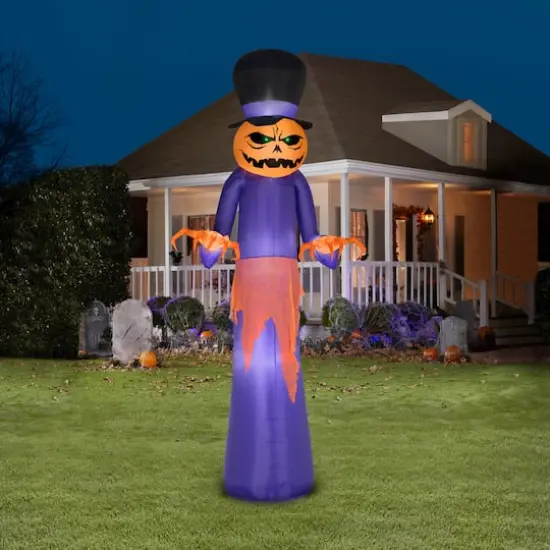 12ft. Airblown&reg; Inflatable Pumpkin Reaper with Top Hat {3}