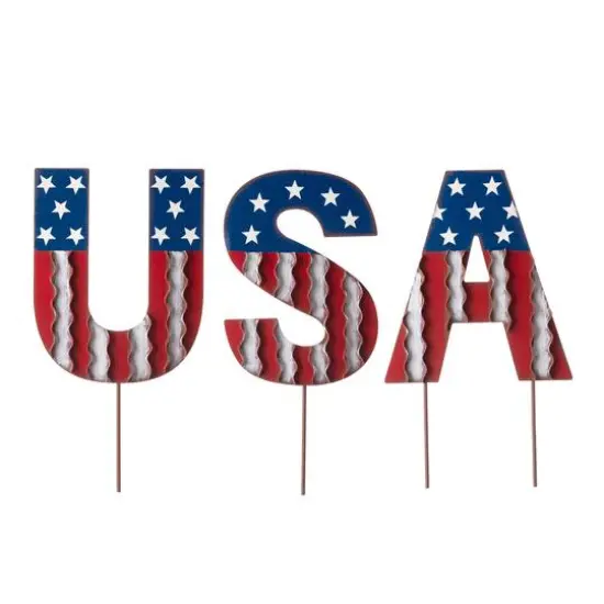 Glitzhome&reg; 46" Metal U.S.A. Yard Stake {5}
