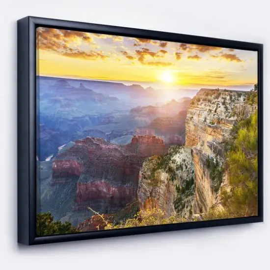 Designart - Grand Canyon Landscape - Photography Canvas Art Print in Black Frame {1}
