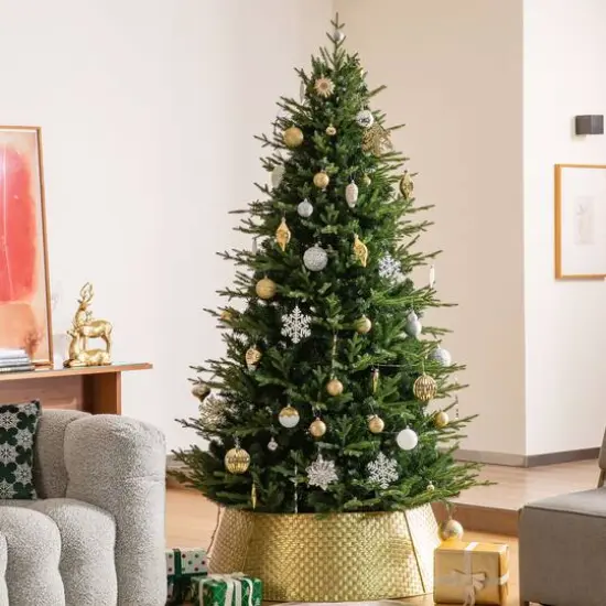 Glitzhome&reg; 3ft. Gold Weave Metal Tree Collar {6}