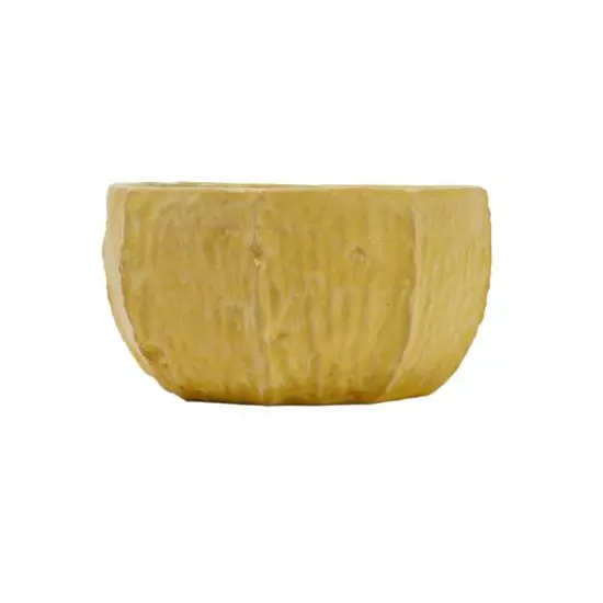 Hello Honey&reg; 9" Yellow Stoneware Planter with Organically Shaped Detail {3}
