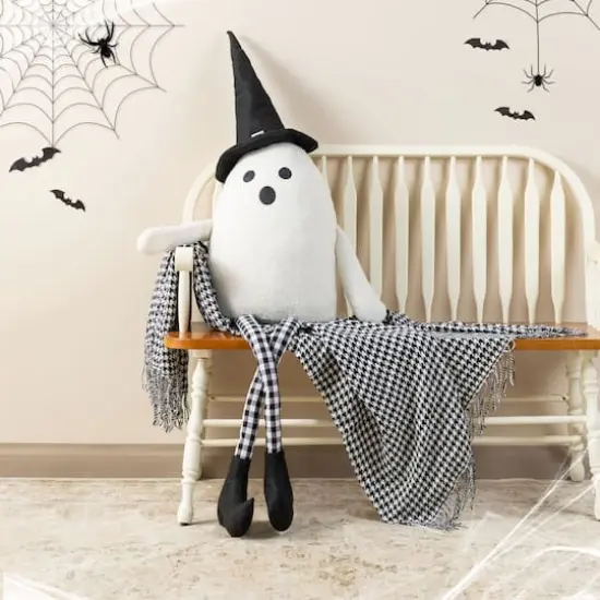 Glitzhome® 65.25"H Lighted Halloween Oversized Fabric Ghost Shelf Sitter {4}