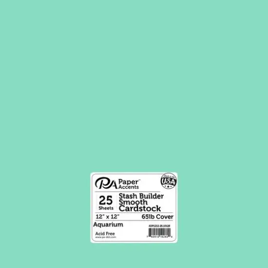 PA Paper&trade; Accents Stash Builder 12" x 12" 65lb. Smooth Cardstock, 25 Sheets Aquarium {1}