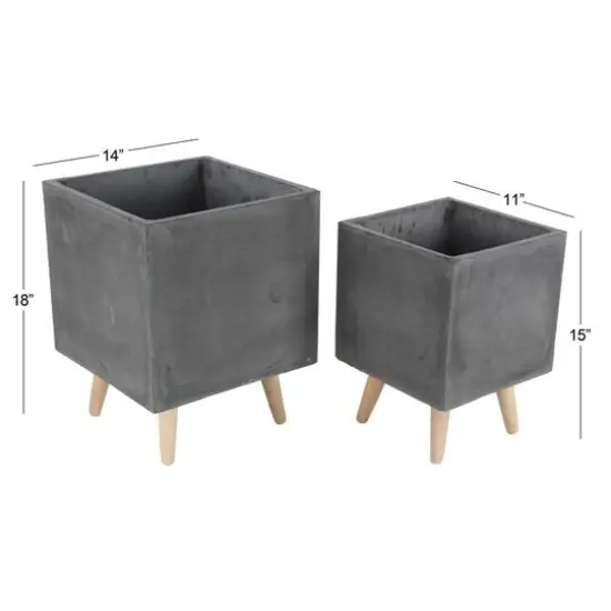 Dark Gray Contemporary Planter Set {7}