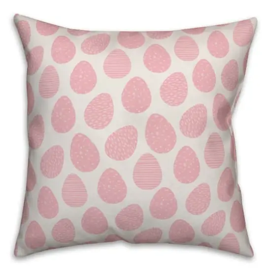 Pink Easter Egg Pattern Throw Pillow {1}