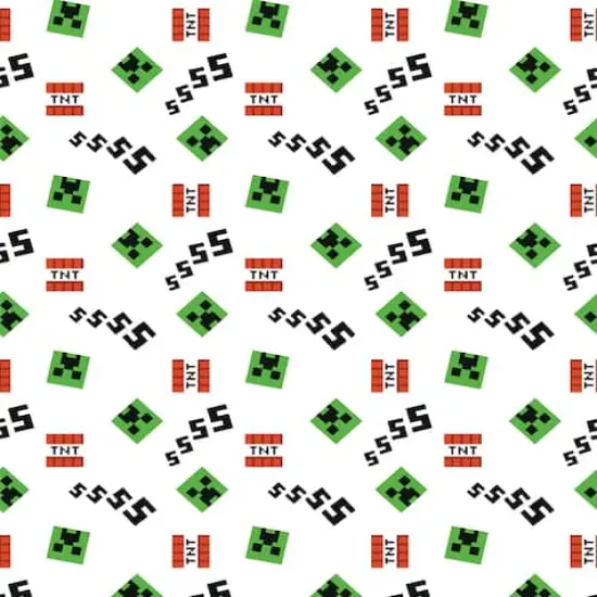 Mojang Minecraft Creeper & Icons Cotton Fabric {3}