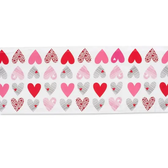 DII&reg; 108" Hearts Collage Print Table Runner {3}