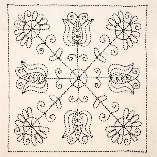 Sashiko World Hungary Tulips And Poppies Stamped Embroidery Kit {1}