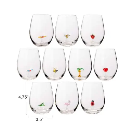 Hello Honey&reg; 4.75" Round Stemless Wine Glass Set {4}