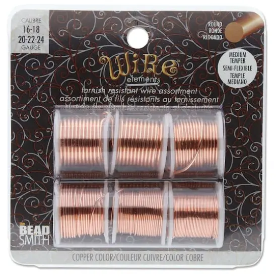 The Beadsmith&reg; Wire&trade; Elements Lacquered Tarnish-Resistant Wire Set Copper {1}