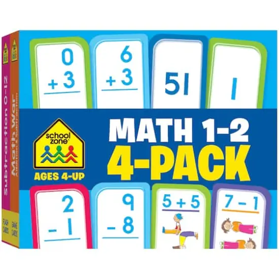 School Zone&reg; Math 1-2 Flash Card, 4 Pack {1}