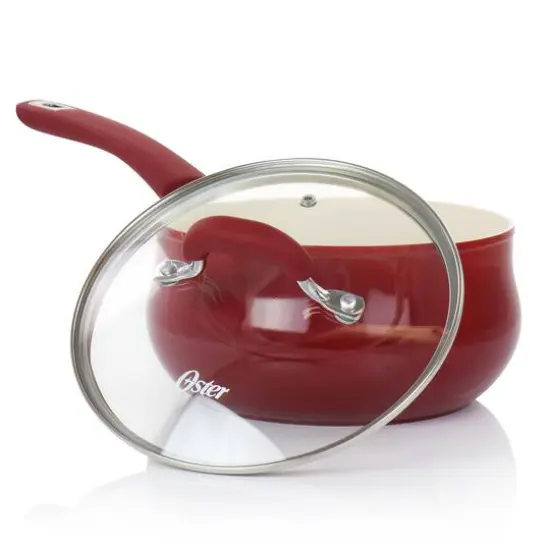 Oster Corbett 8-Piece Red Nonstick Aluminum Cookware Set {9}