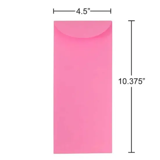JAM Paper 4.5" x 10.375" Ultra Pink Policy Envelopes, 25ct. {5}