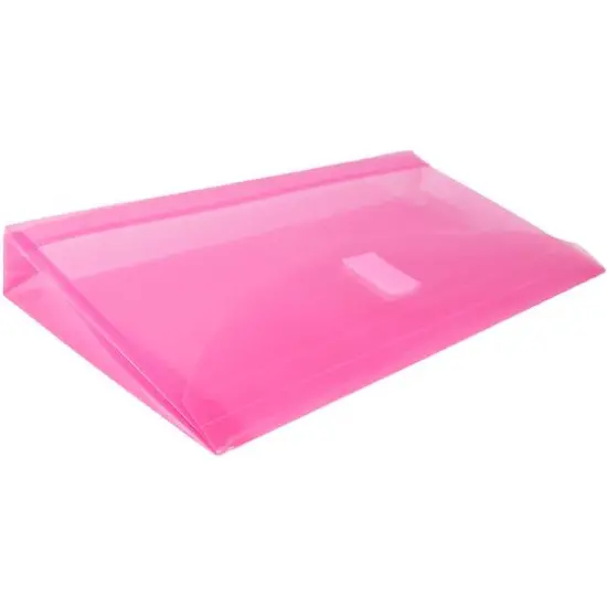 JAM Paper 5.25" x 10" Plastic Hook & Loop Closure Envelopes, 12ct. Fuchsia Pink {6}