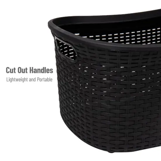 Mind Reader 40L Ventilated Laundry Basket with Cut Out Handles, 2ct. Black {5}