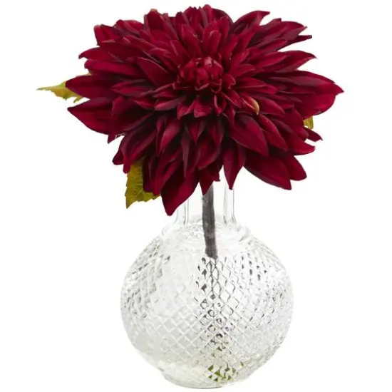 8" Dahlia with Decorative Vase Set {5}